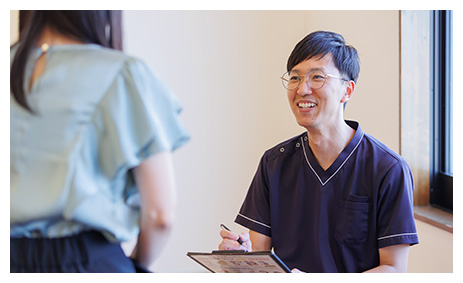 状態の確認およびヒアリングの様子